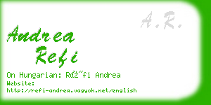 andrea refi business card